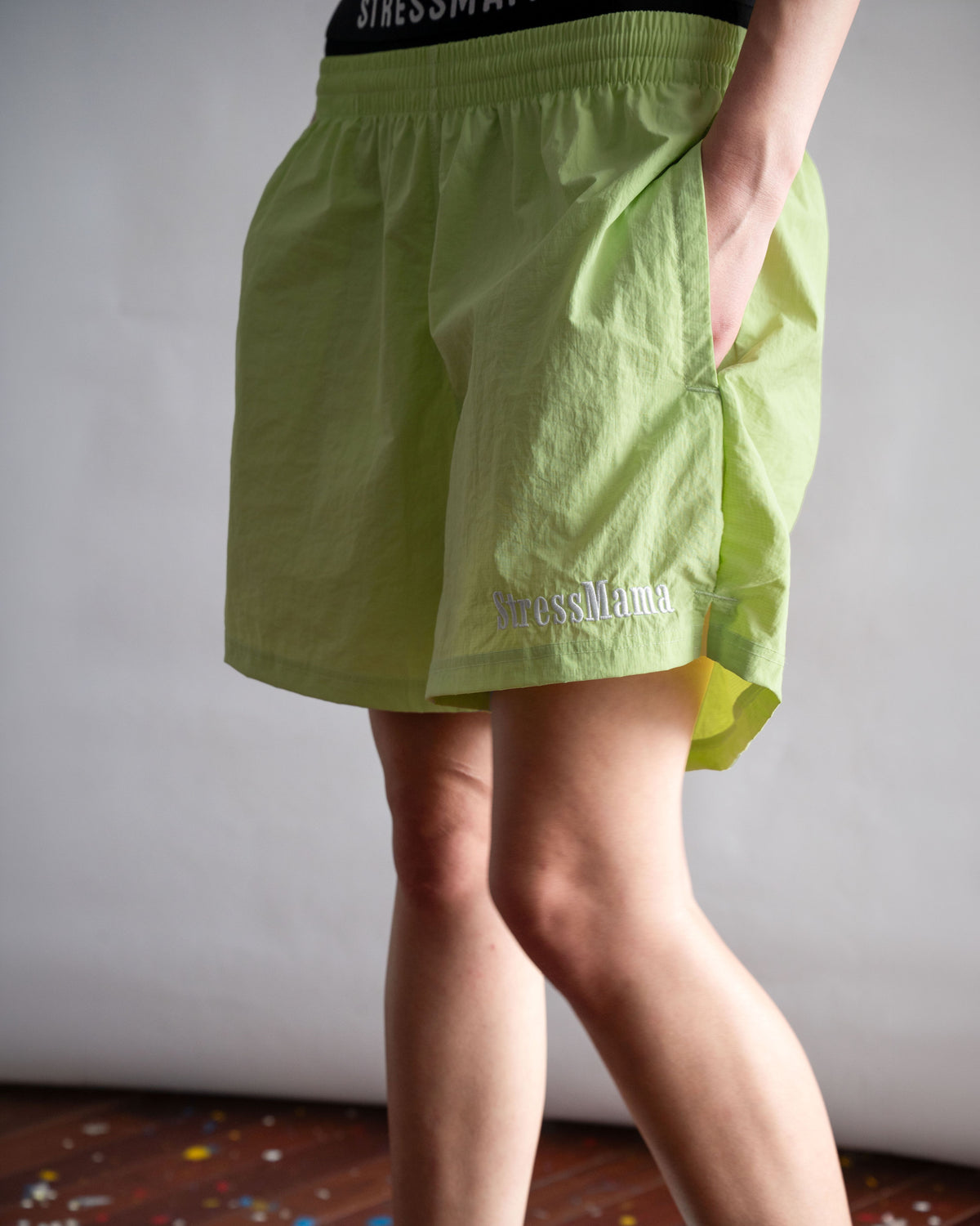 STRESSMAMA FLOATING TRACK SHORTS - GREEN
