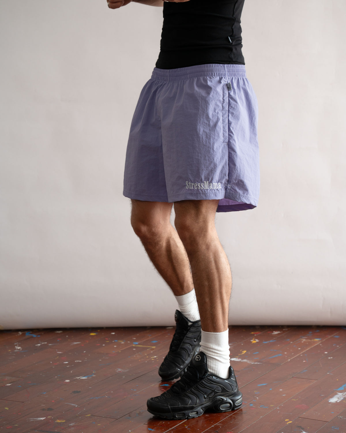 STRESSMAMA FLOATING TRACK SHORTS - PURPLE