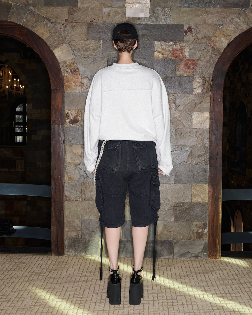 FW24 WASHED CARGO SHORTS - BLACK