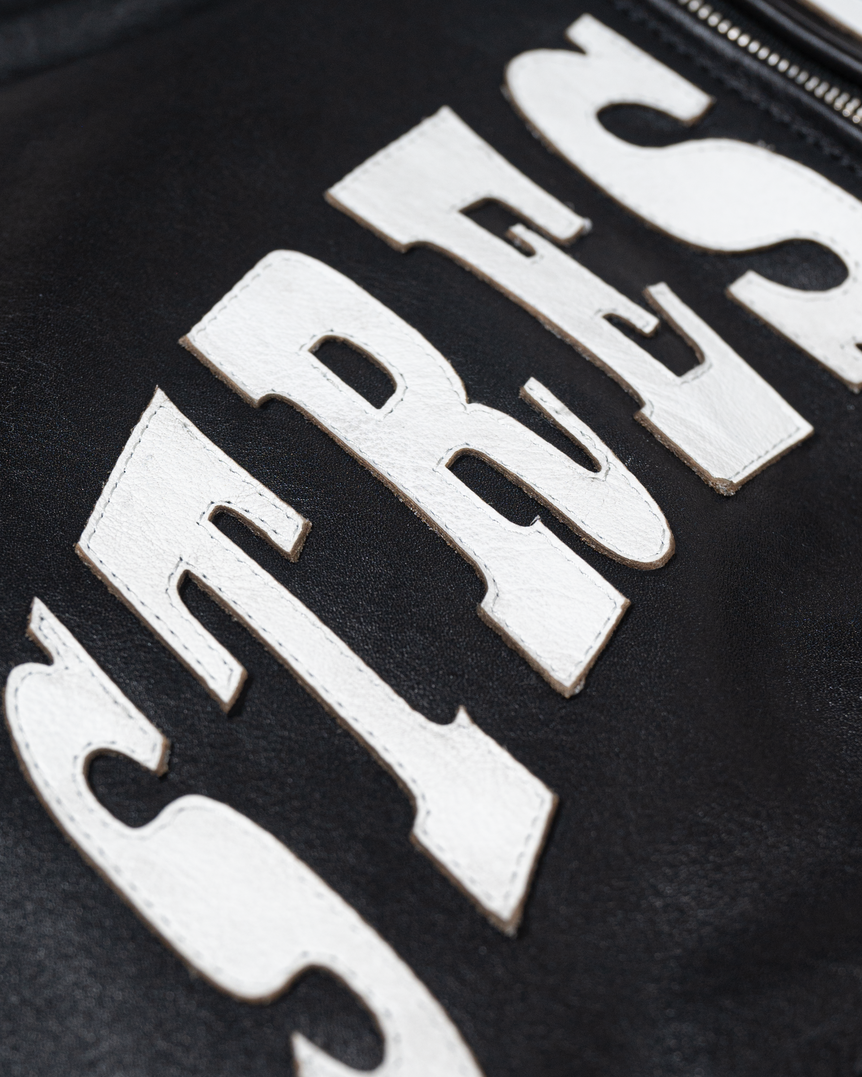 FW25 LEATHER BOMBER JACKET - BLACK