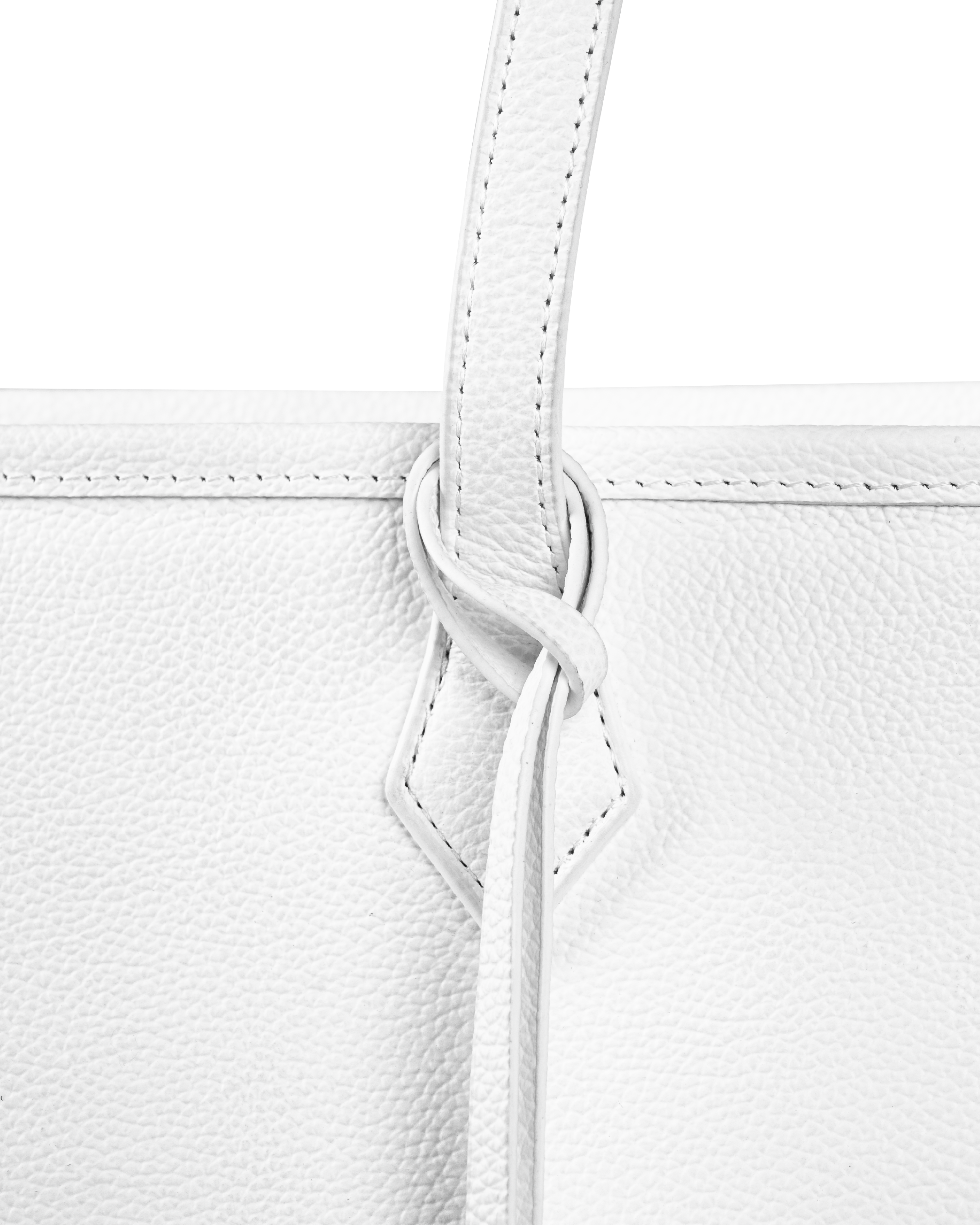 FW25 SIGNATURE LEATHER TOTE BAG - WHITE