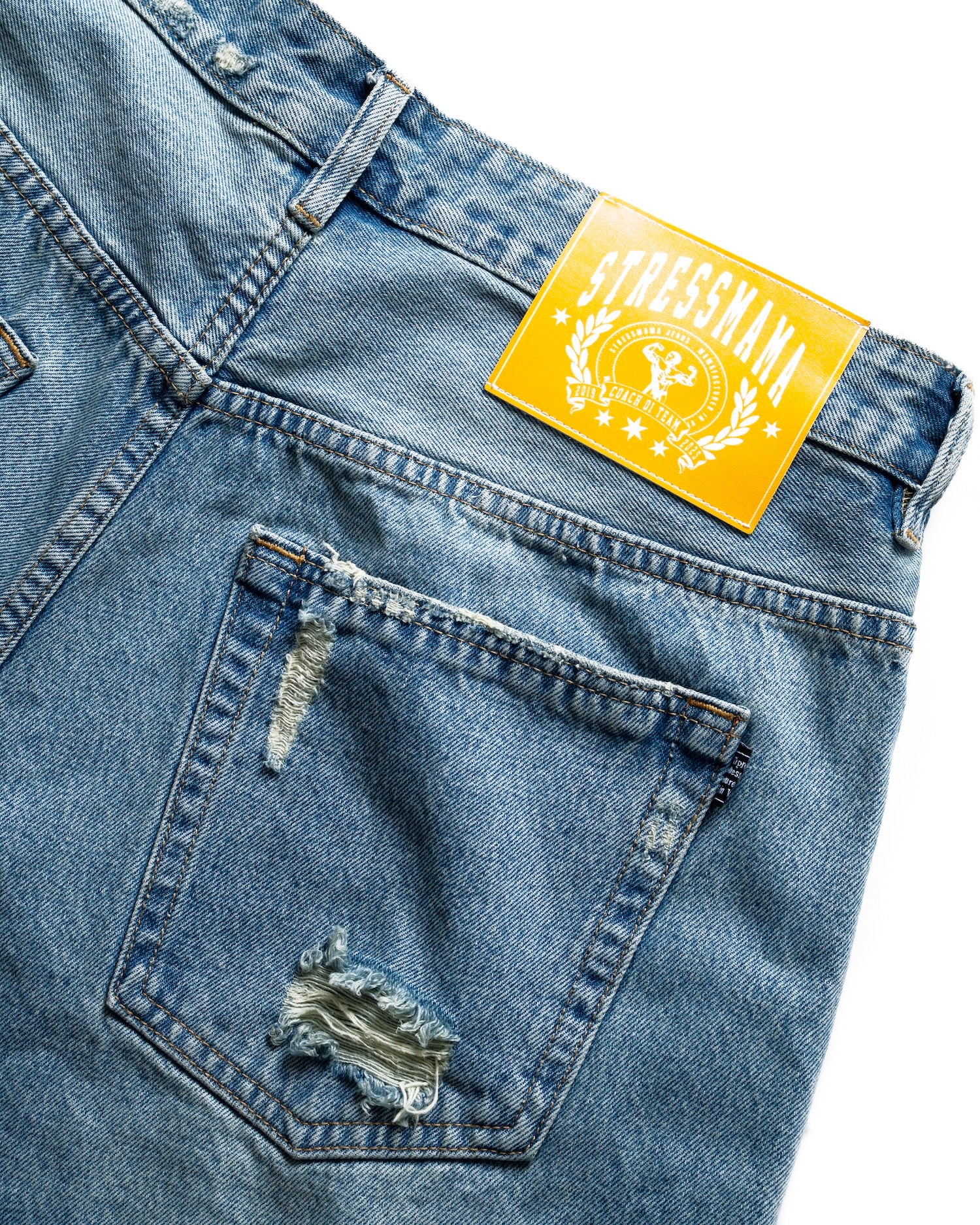 SS26 RIPPED DENIM SHORTS - BLUE