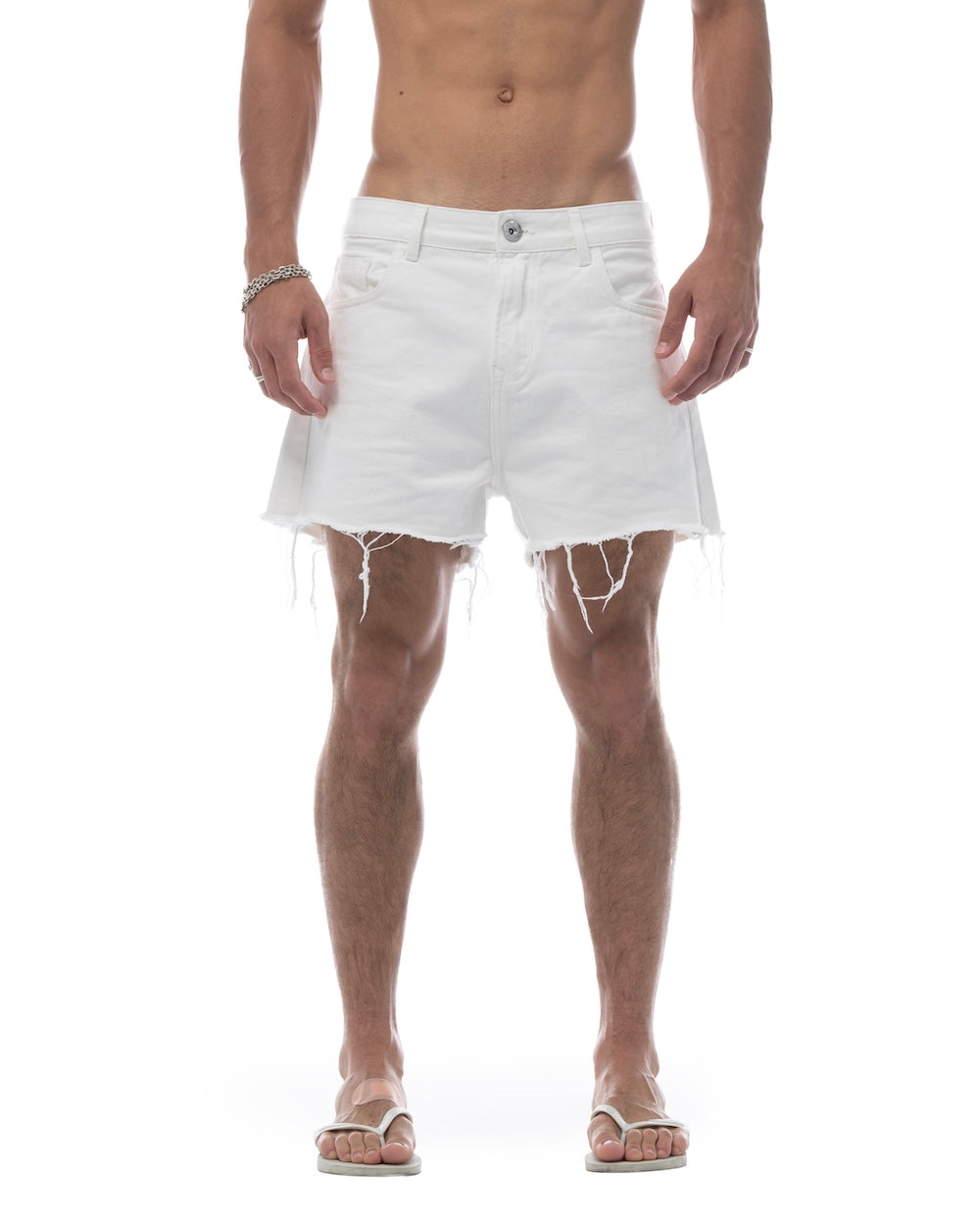 HÔTEL MAMA DENIM SHORTS - WHITE