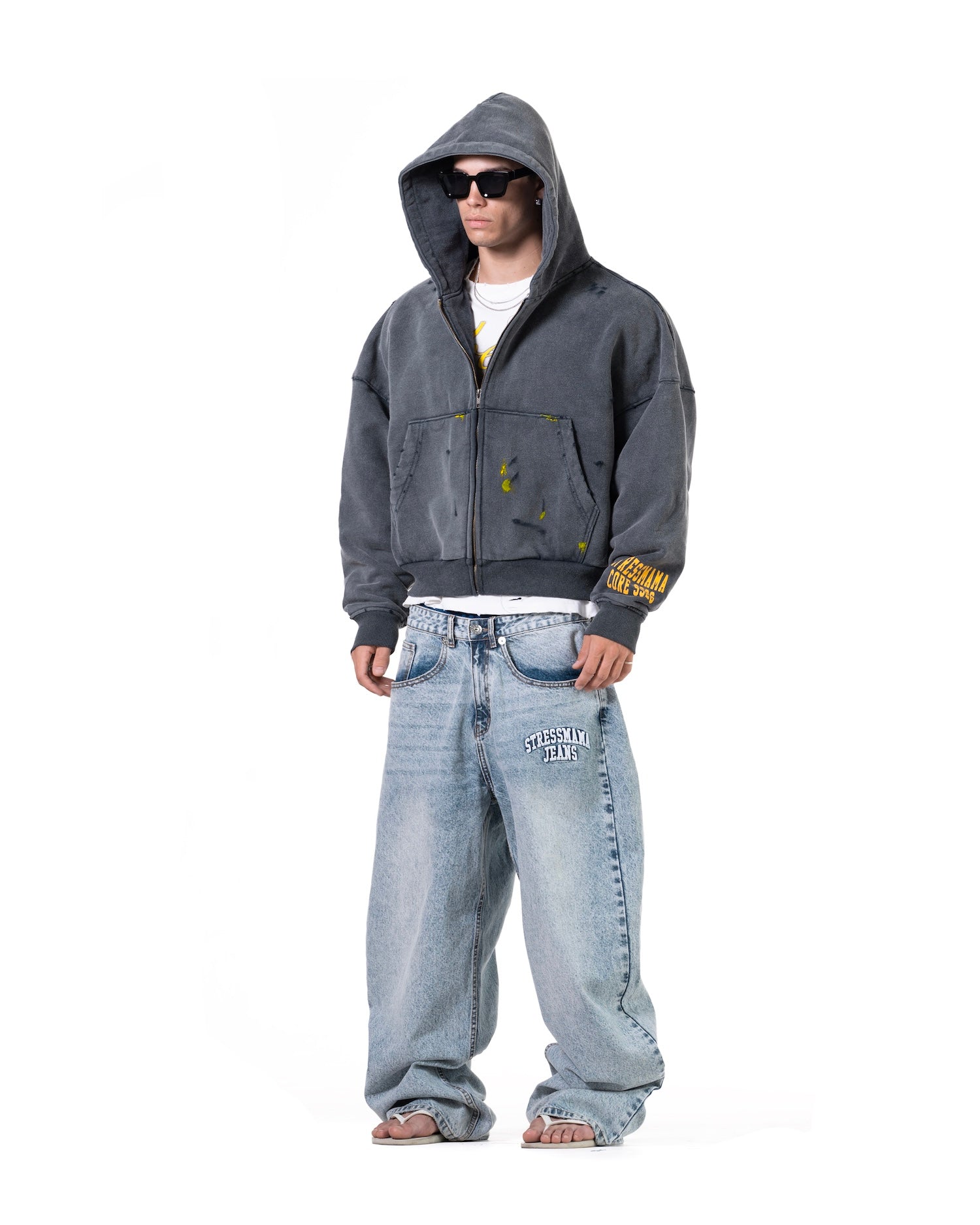 SS26 CORE V2 ZIP HOODIE - DARK BLUE