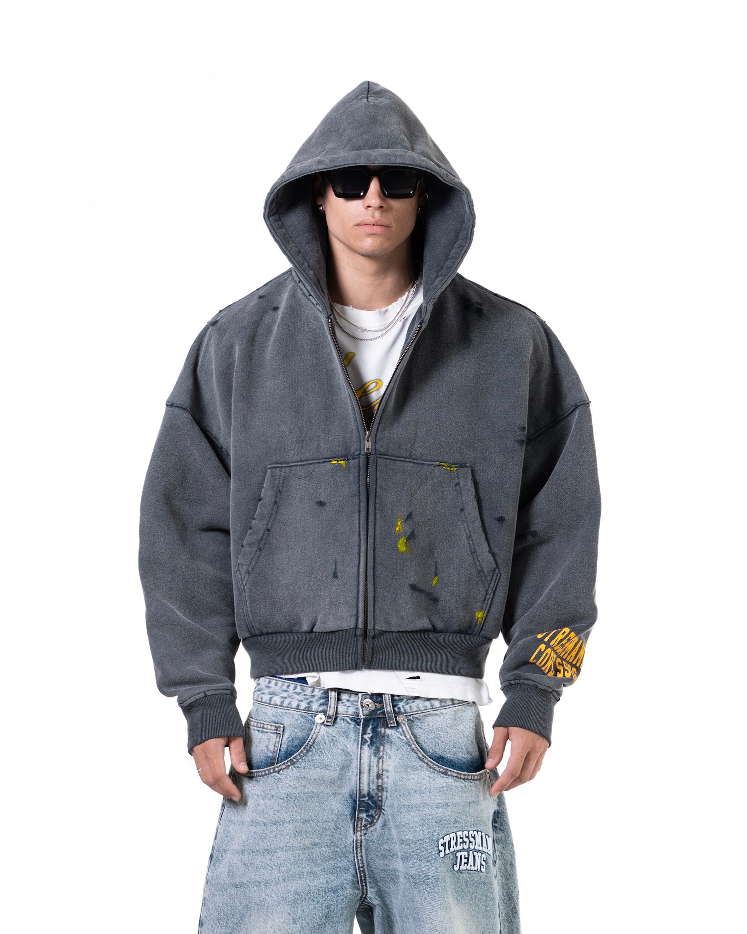 SS26 CORE V2 ZIP HOODIE - DARK BLUE