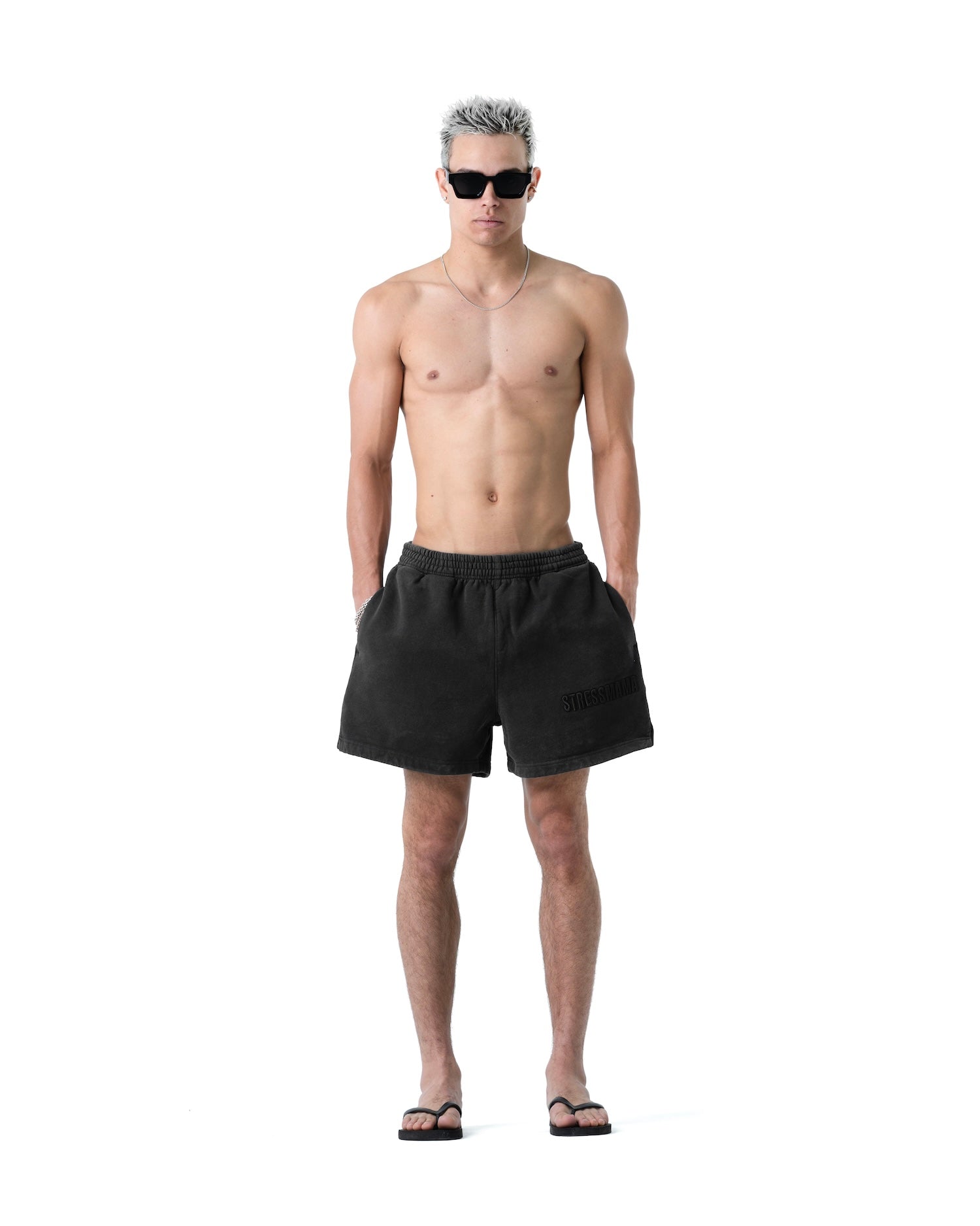 SSMA WASHED SWEAT SHORTS - BLACK