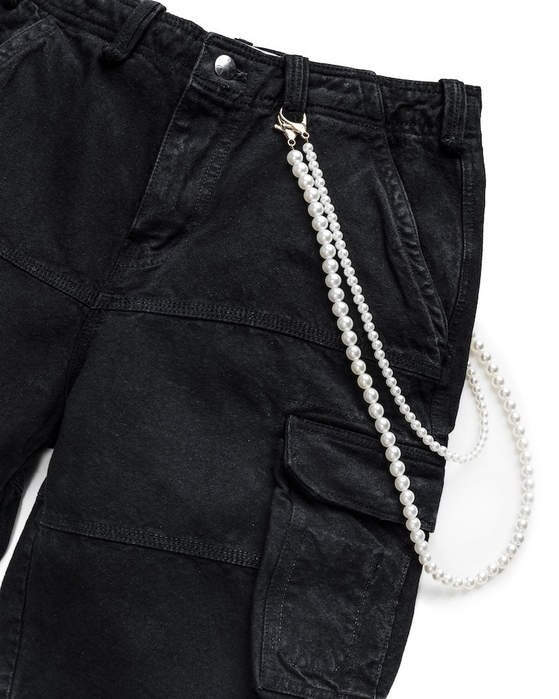 FW24 WASHED CARGO SHORTS - BLACK