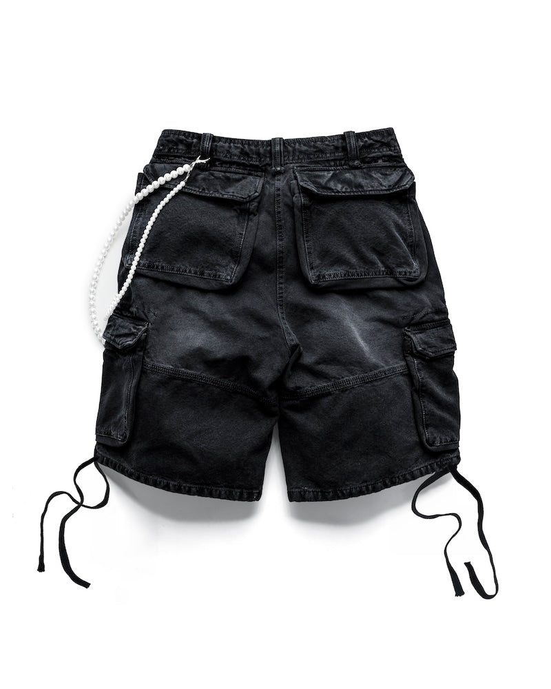 FW24 WASHED CARGO SHORTS - BLACK