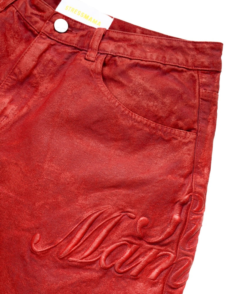 FW24 COATED SHORTS - RED