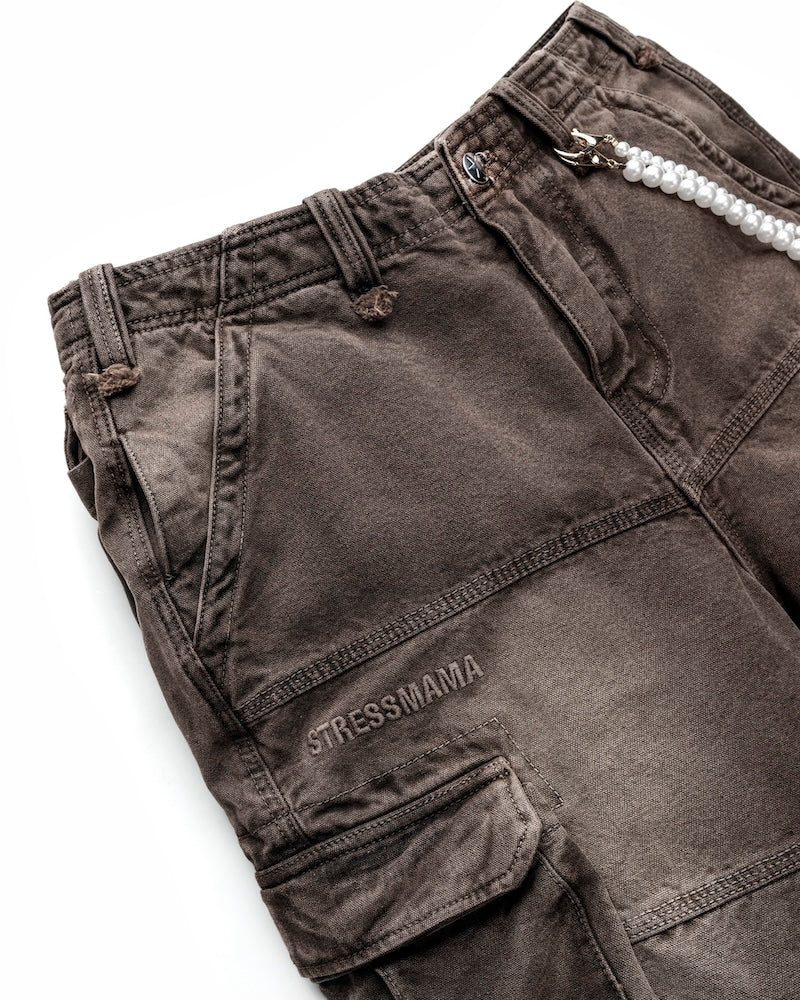 FW24 WASHED CARGO SHORTS - BROWN