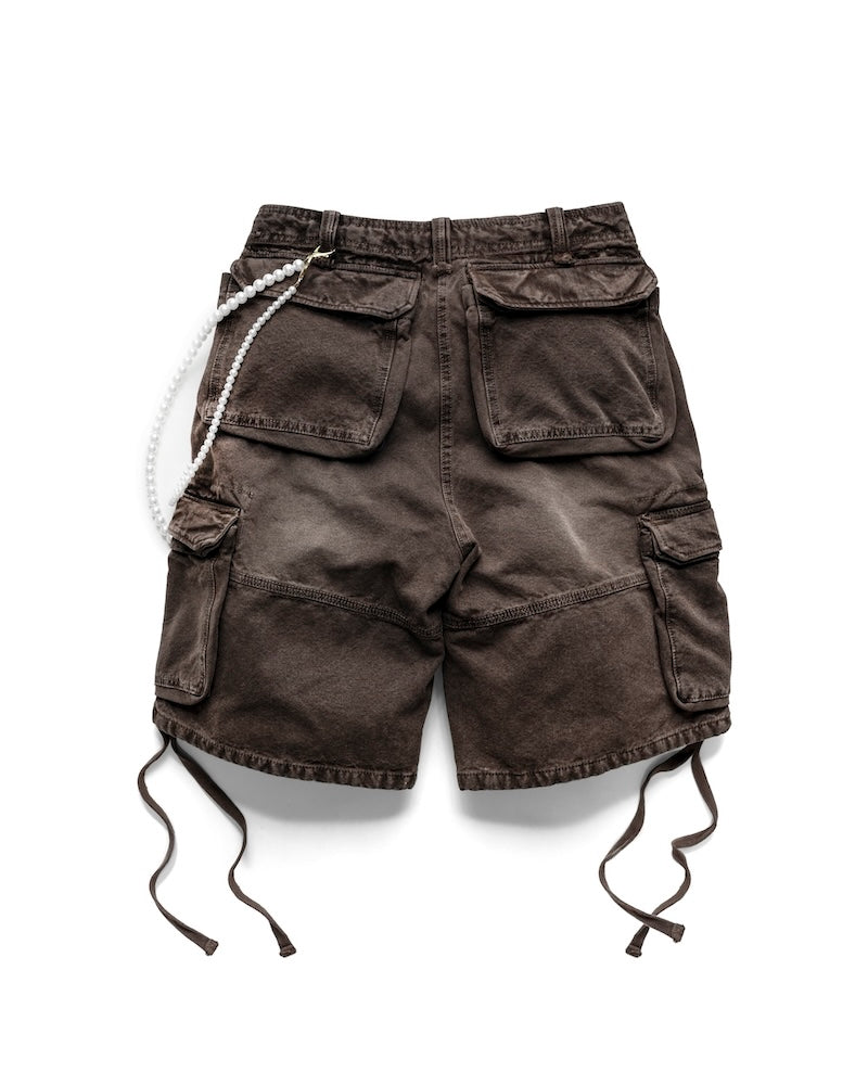 FW24 WASHED CARGO SHORTS - BROWN