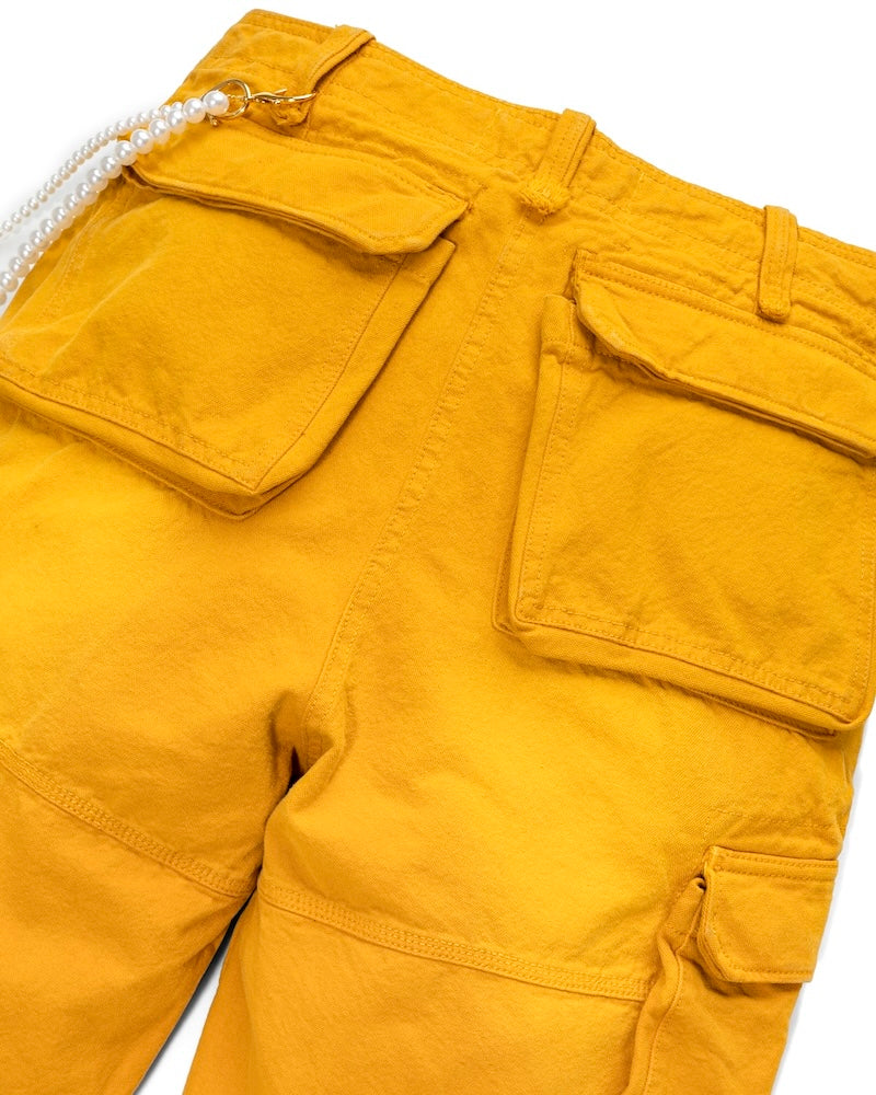 FW24 WASHED CARGO SHORTS - YELLOW