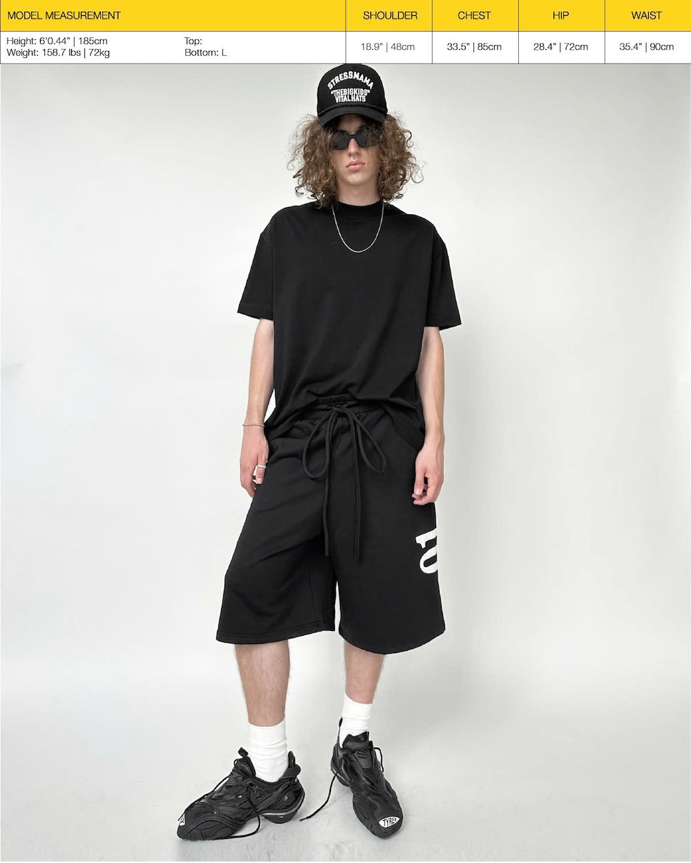 SSMA 01 SWEAT JORTS - BLACK