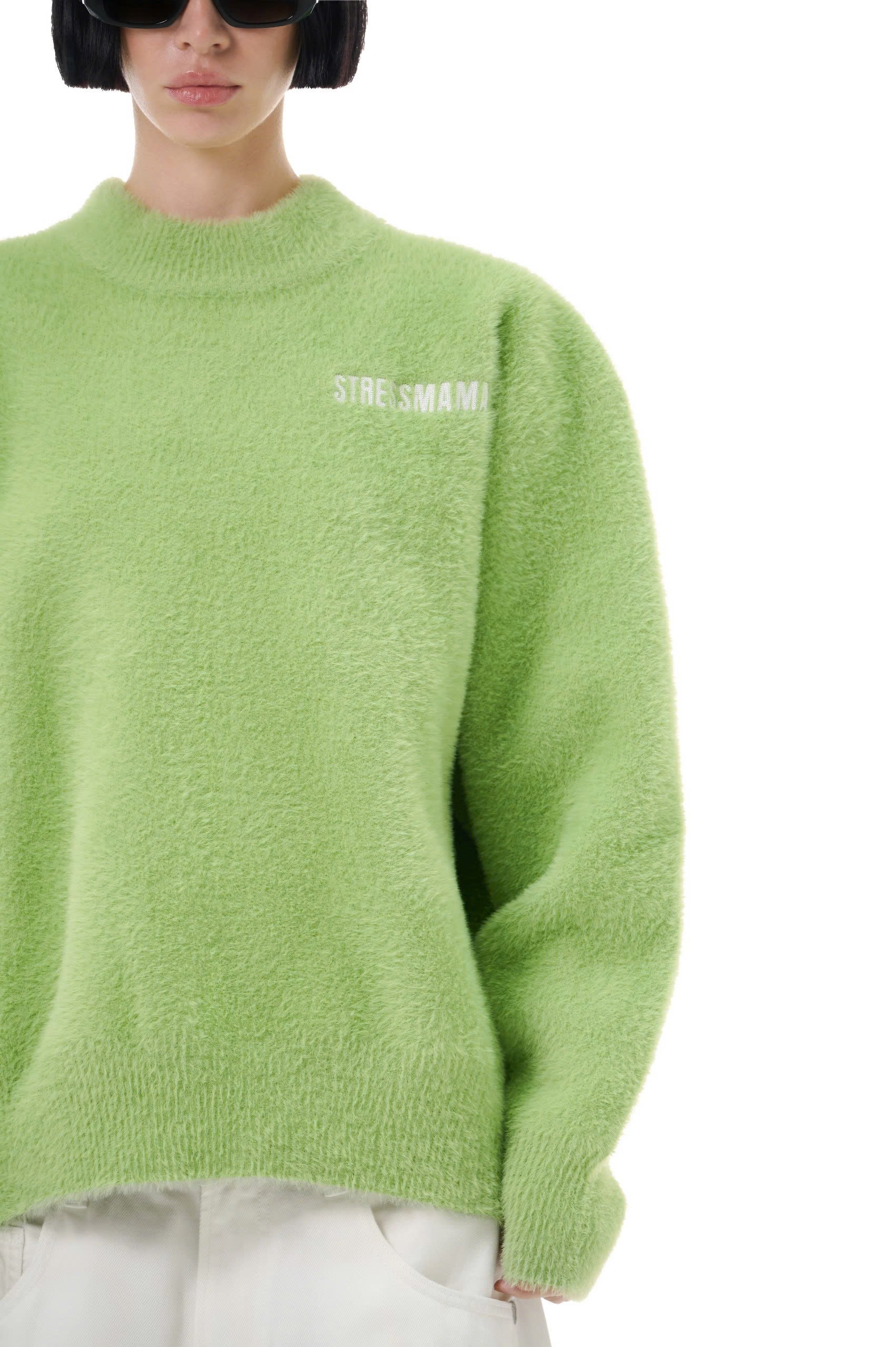 FW25 KNIT SWEATER - GREEN – STRESSMAMA