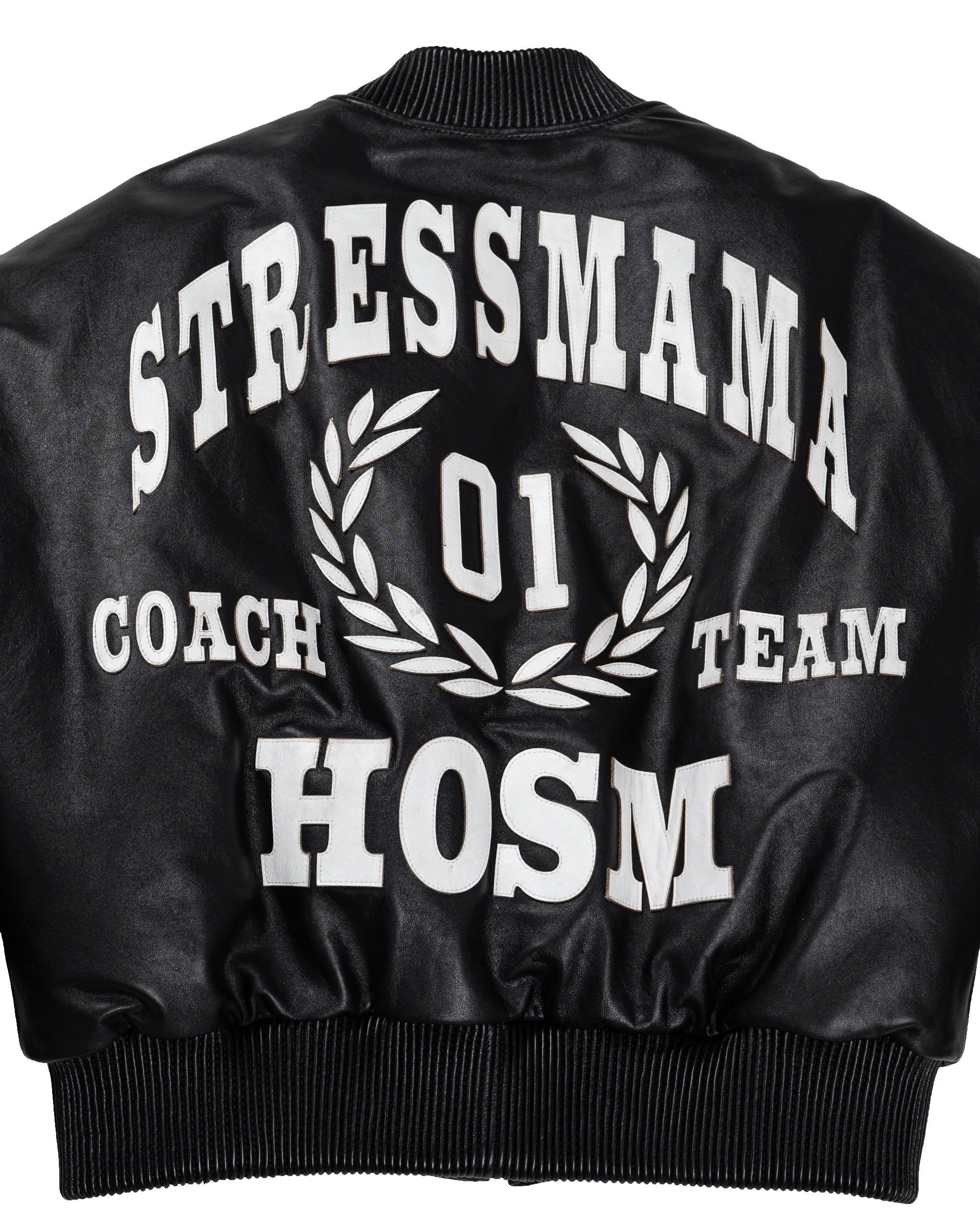 FW25 LEATHER BOMBER JACKET - BLACK