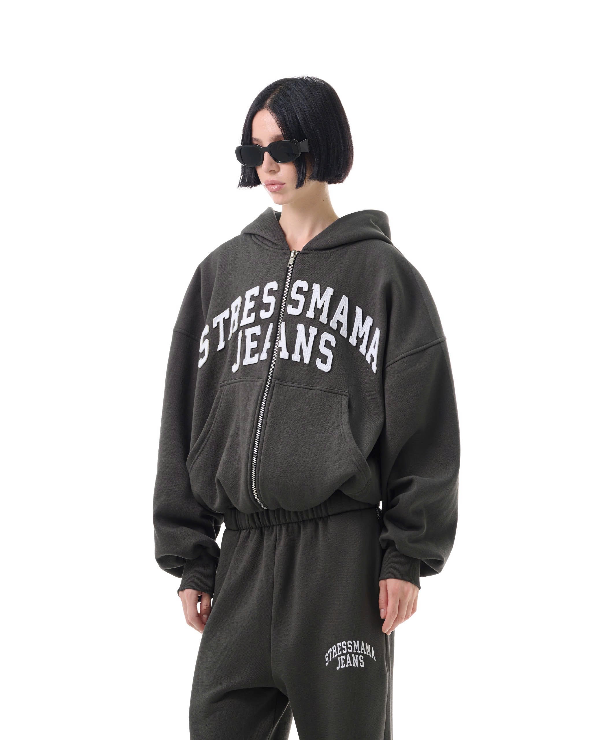 FW25 SSMA JEANS ZIP HOODIE - GRAY