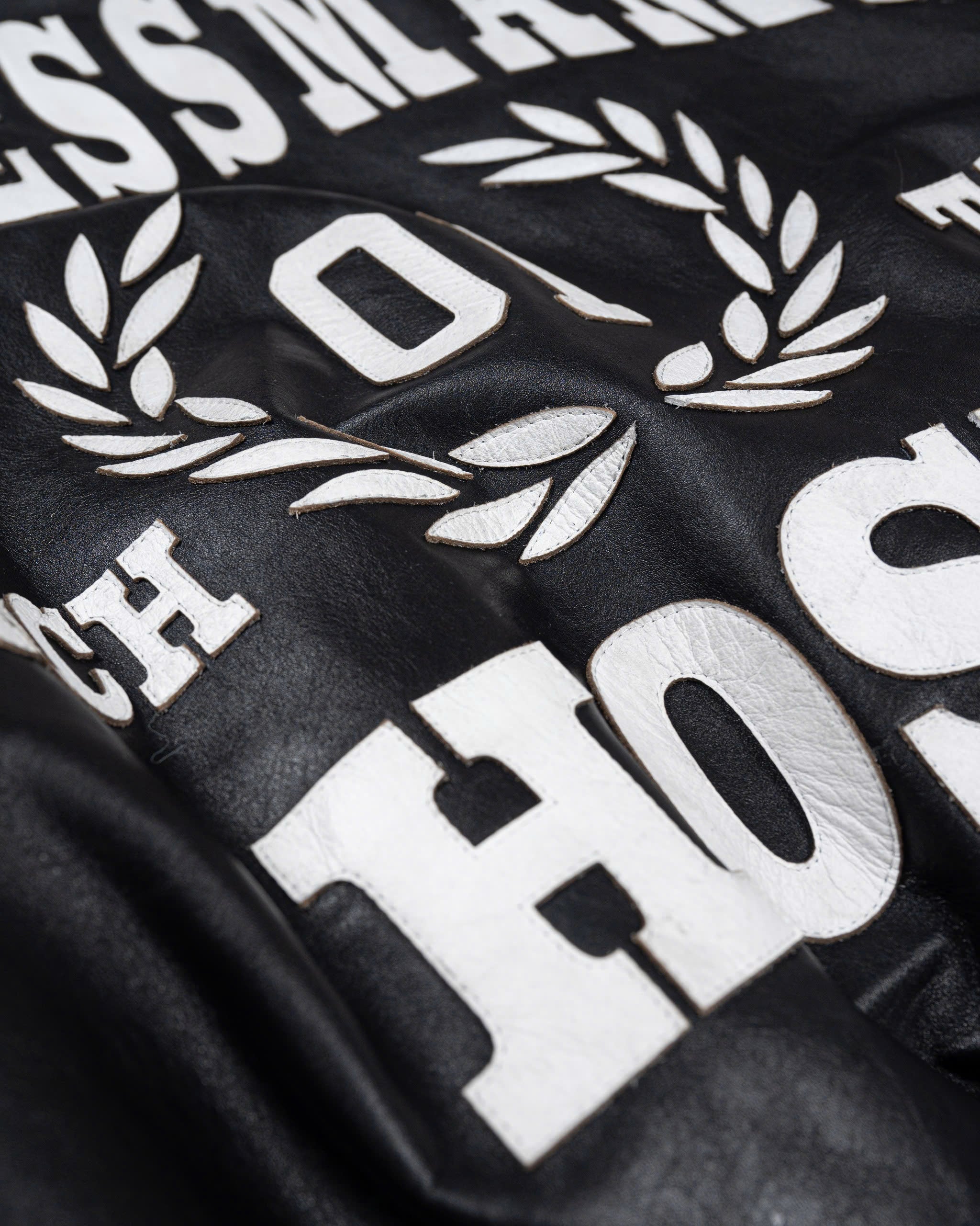 FW25 LEATHER BOMBER JACKET - BLACK