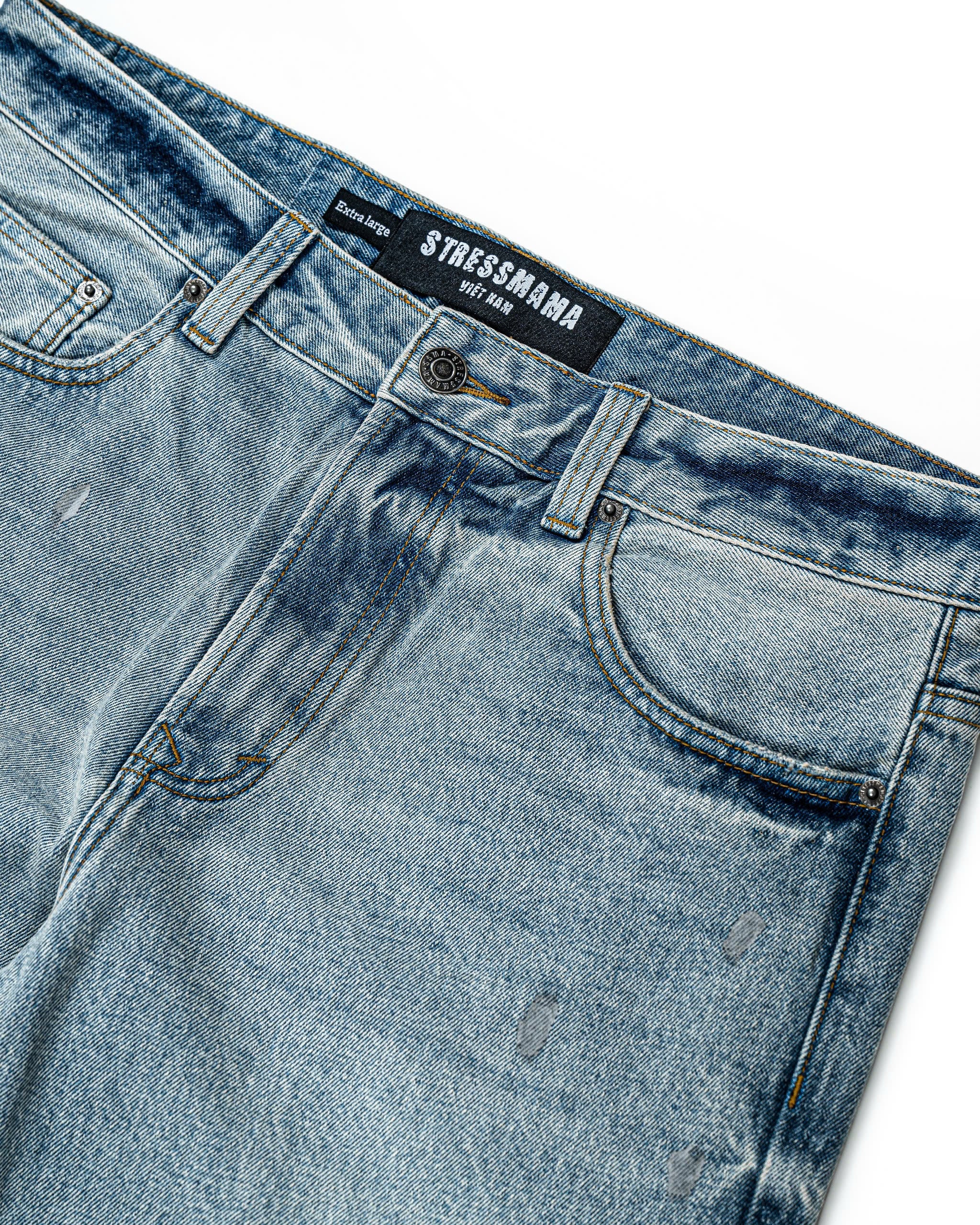 FW25 PAINT SPLATTER JEANS - BLUE