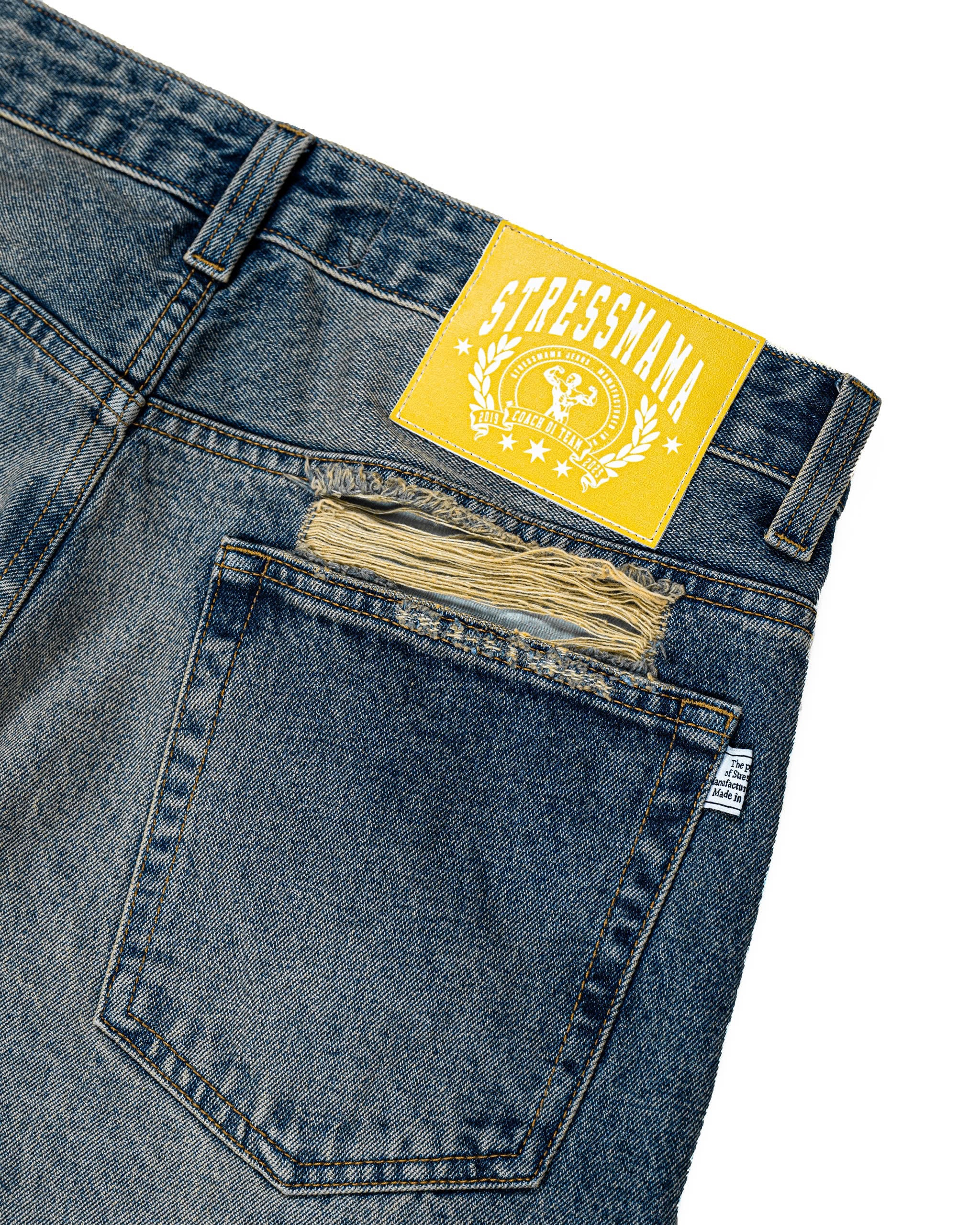 FW25 RIPPED BAGGY JEANS - BLUE