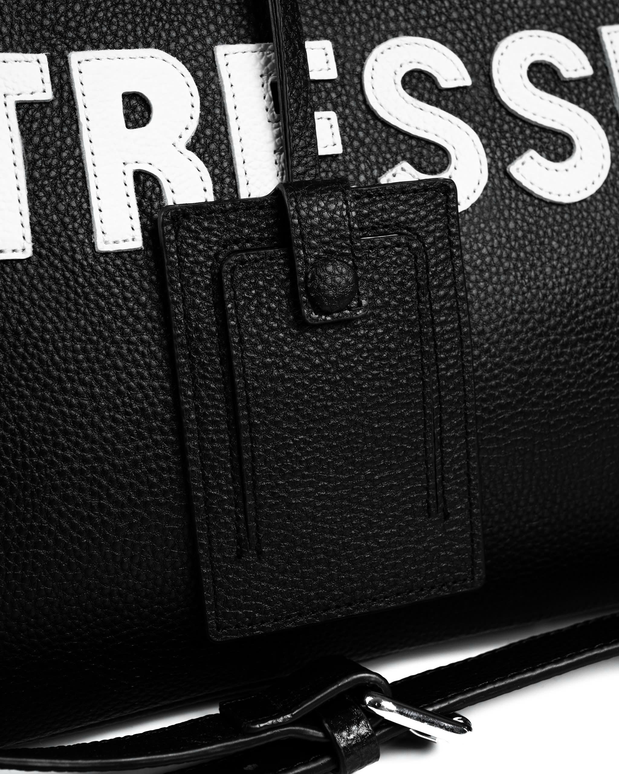 FW25 SIGNATURE LEATHER TOTE BAG - BLACK